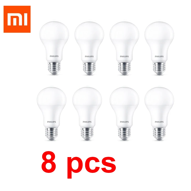 Xiaomi сотрудничество 8 Вт Светодиодная лампа MIJIA 6500 K для Philips Технология чип 800lm 220-240 V энергосберегающий светодиодный шар E27 база NON-Smart