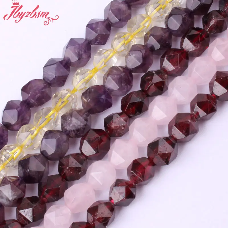 6 мм ограненные бусины кварц гранат аметист рыхлый натуральный камень для DIY