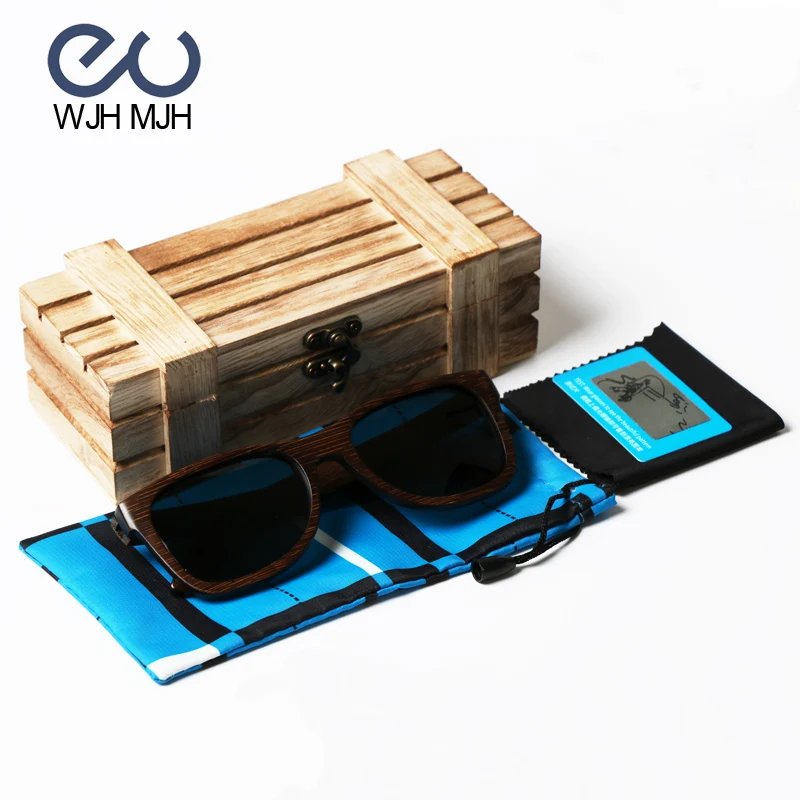 Мужские солнцезащитные очки из бамбукового дерева в винтажном стиле с