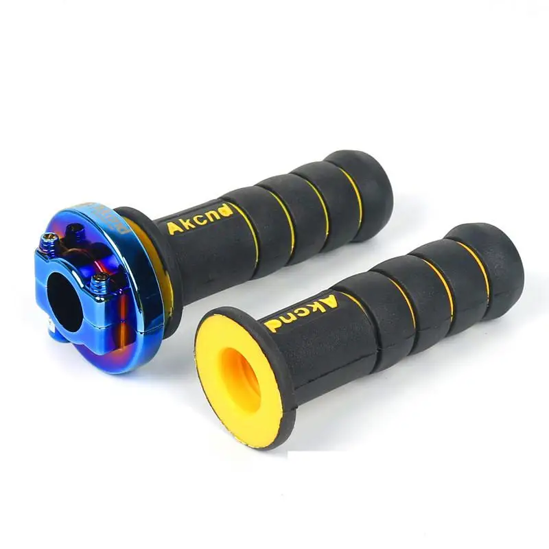 multiblue-yellow Akcnd электрический скутер рукоятка управления дроссельной заслонкой на руле ручки 22 мм многоцветный для Ebike Niu Yamaha скутер мотоцикл или многое другое - Цвет: multiblue-yellow