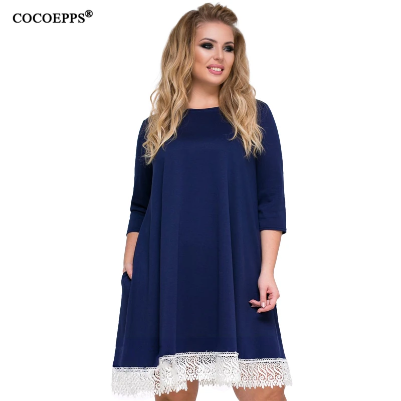 Повседневное женское платье COCOEPPS 5XL 6XL большого размера модель 2019 года весеннее