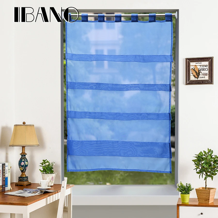 Римские занавески s образные однотонные в Корейском стиле Шторы для кухни тонкие