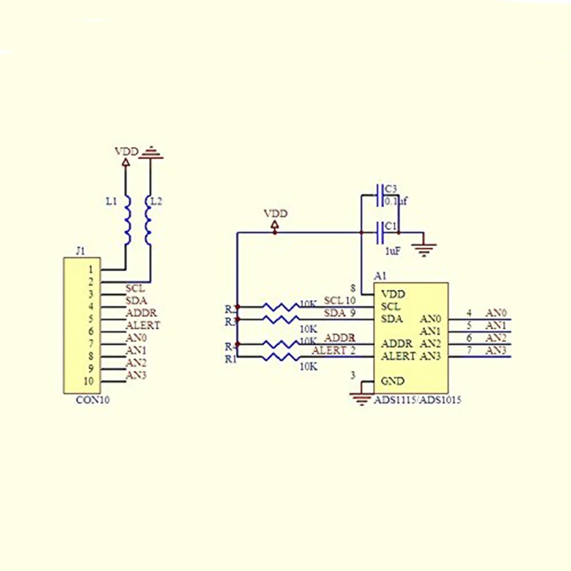 Aolin Новый 16 бит I2C 4 CH ADS1115 / ADS1015 модуль макетная плата ADC фиолетовый для