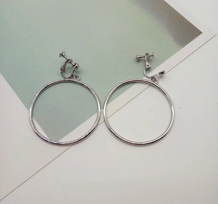 Модный обруч клип на серьги без пирсинга для не пирсинг уши 45 мм Винт женщина