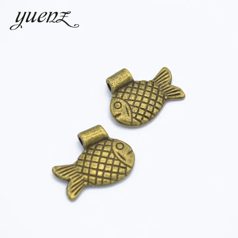 YuenZ 8 шт античный серебряный цвет рыба очаровательные металлические подвески для