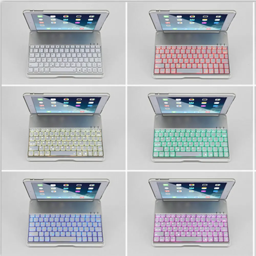 Роскошный Ультратонкий светящийся Bluetooth клавиатура Metel с чехлом для планшета