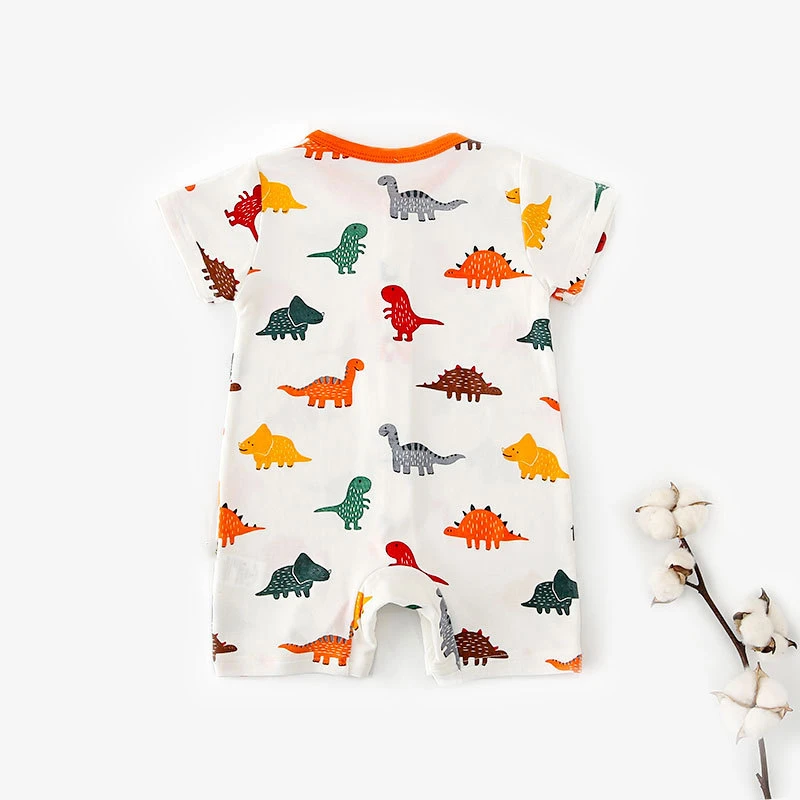 Cartoon Dinosaur Design Baby Rompers Newborn Clothing Cotton Short Sleeve Jumpsuits Boys Girls Outerwear Costume |