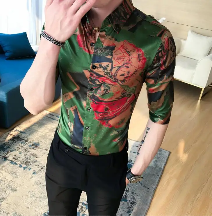 Мужские Гавайские рубашки с коротким рукавом мужские летние camisa masculina модные