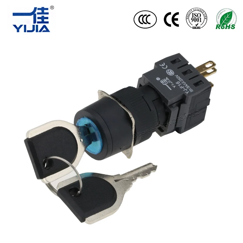 Кнопка блокировки 16 мм селектор Мгновенный Круглый кнопочный переключатель