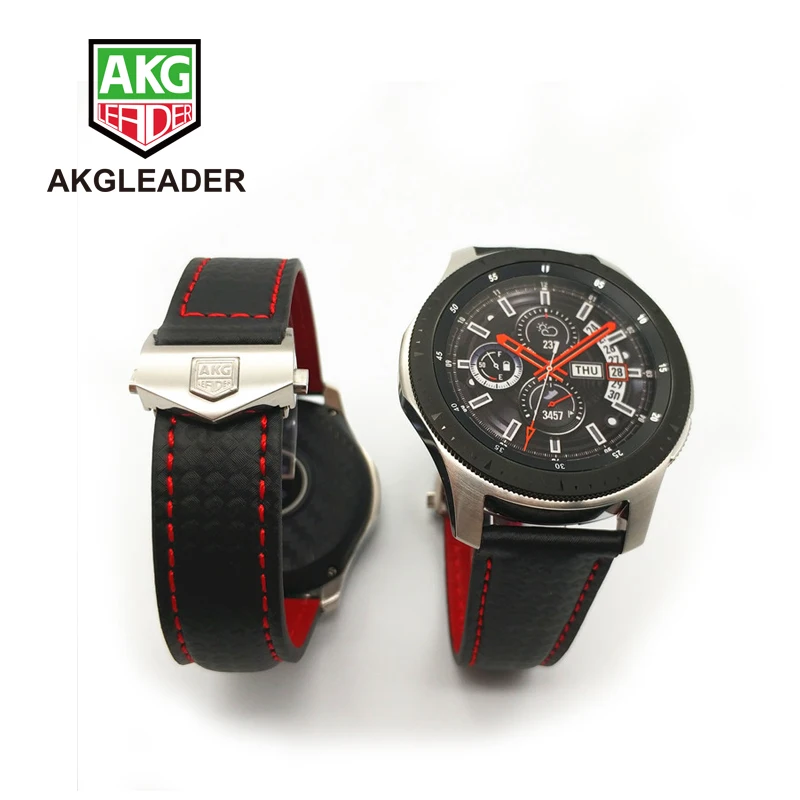 AKGLEADER ремешок из углеродного волокна натуральная кожа для Samsung Galaxy Watch 46/42 мм Gear S3