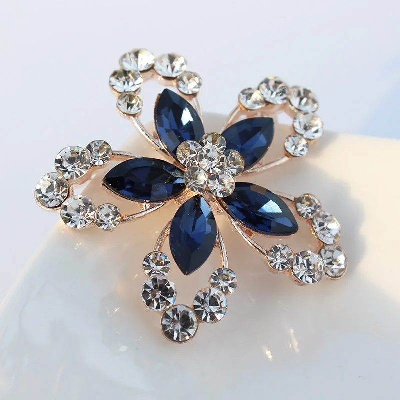 TODOX Brooch new Fashion beauty Women gold Zinc Alloy colorful crystal exquisite flower pins hot sale party wedding Gift for man | Украшения