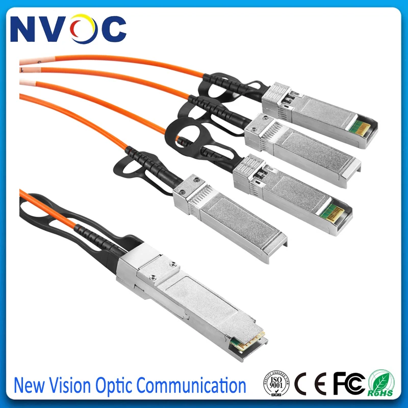 Бесплатная доставка 2 шт./лот 40G QSFP + до 4 * SFP OM2 активный оптический кабель 4x10G Breakout