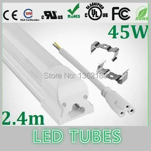 Новый интегрированный 2 4 м 8ft 45 Вт Led T8 люминесцентная лампа SMD2835 192 светодиодов