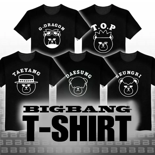 BIGBANG GDRAGON TOP TAEYANG SEUNGRI DAESUNG krunk деревяный гребень для волос футболка с короткими