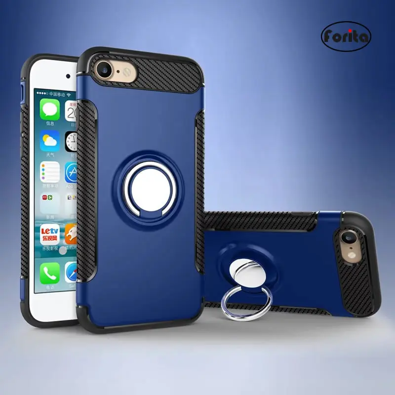 Forita HBR Magnetic Ring Car Holder Case For iPhone 7 7P Plus PC TPU Kickstand Back Cover Finger Stand iPhone7 i7 |