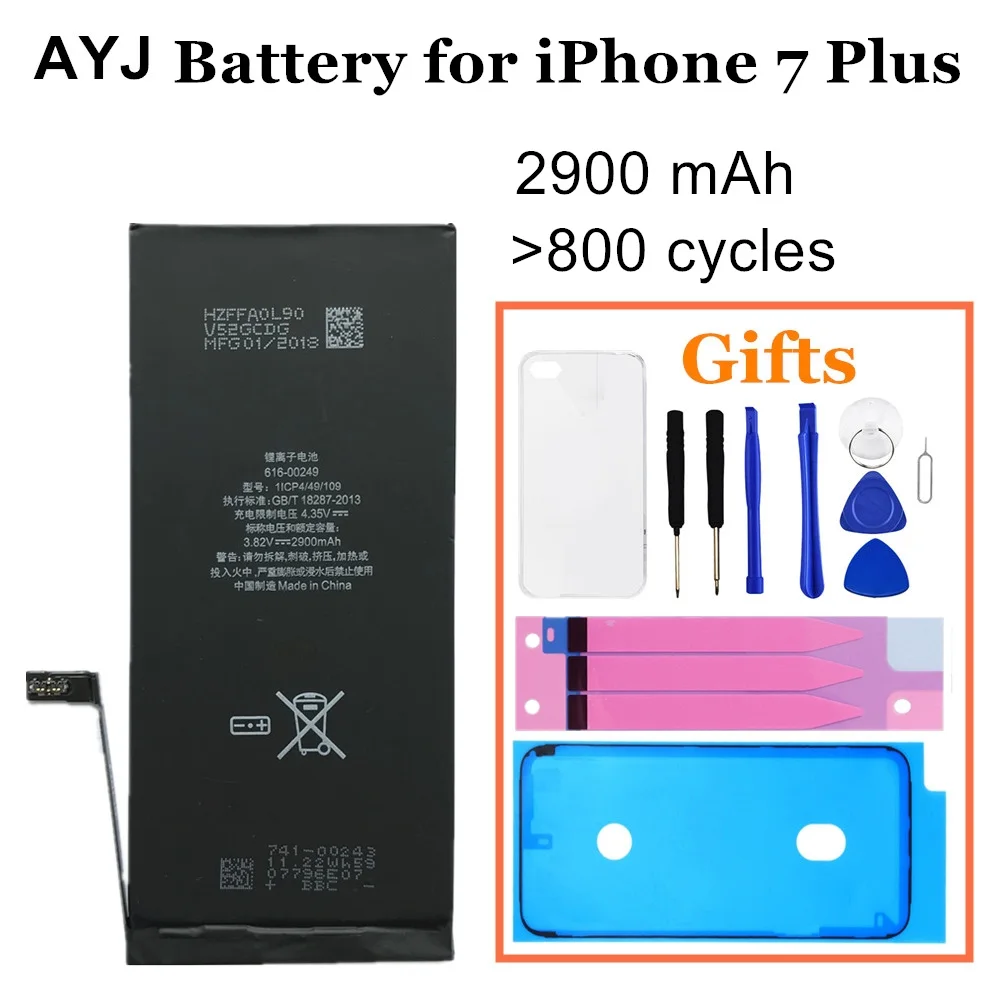 Battery for 7 Plus 1 аккумулятор AYJ для iPhone X 8 7 Plus Замена реальная Высокая емкость батареи мобильного телефона TI cpu бесплатные инструменты стикер - Цвет: Battery for 7 Plus