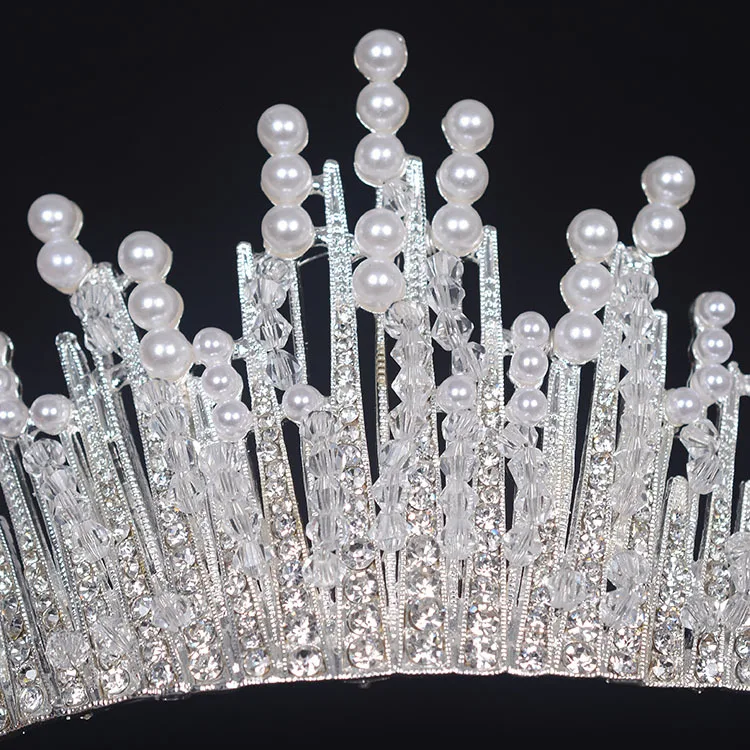 Новая Мода Роскошные Ручной жемчужина принцесса Корона Благородный кристалл
