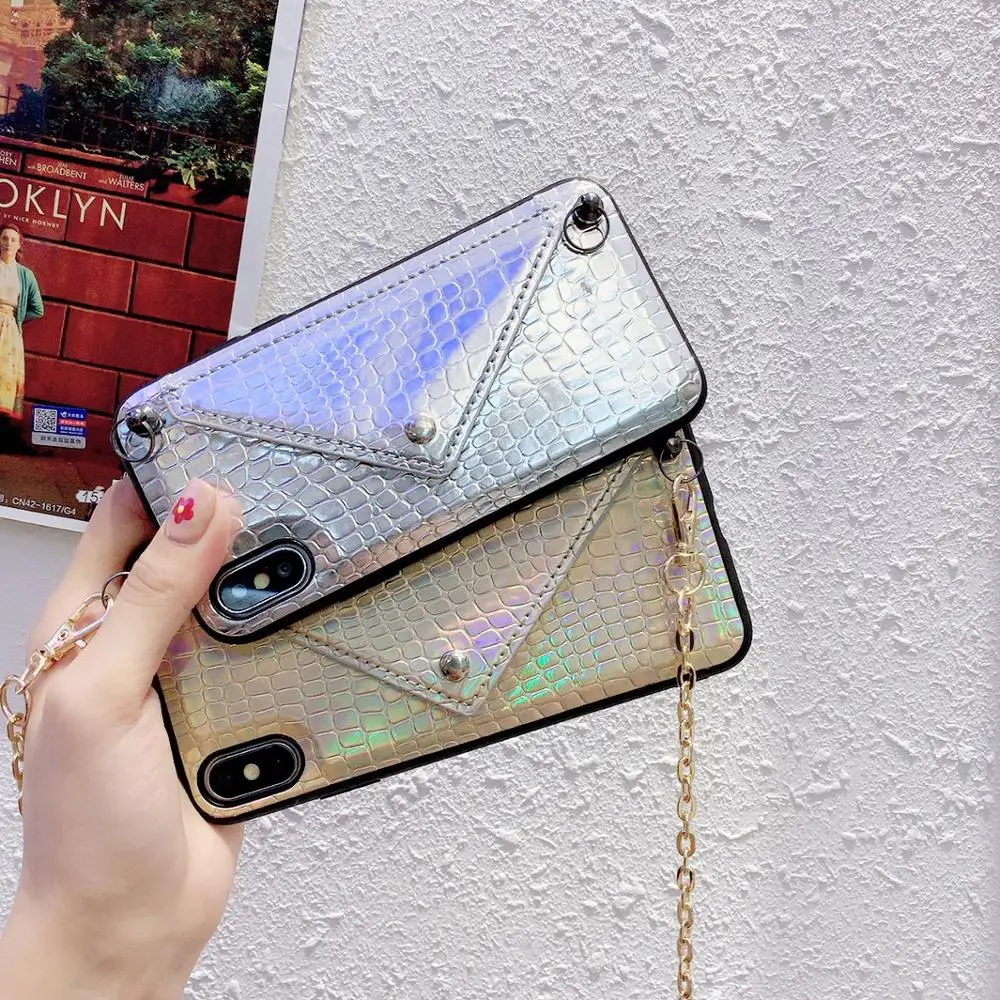 Чехол для iPhone X Xr Xs Max чехол с привлекательной змеиной кожей лазерный флип кошелек
