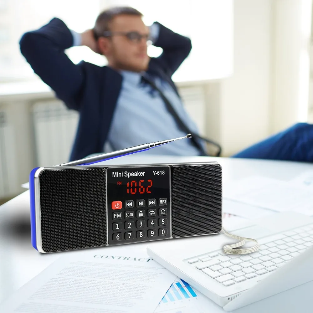 Портативный мини fm радиоприемник situ динамик MP3 плеер поддержка tf карты USB