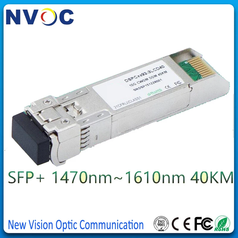 10G DWDM SFP + ER Dual LC 40km сетка ITU 17 ~ 61ch волоконно оптический трансивер с DDM 40KM