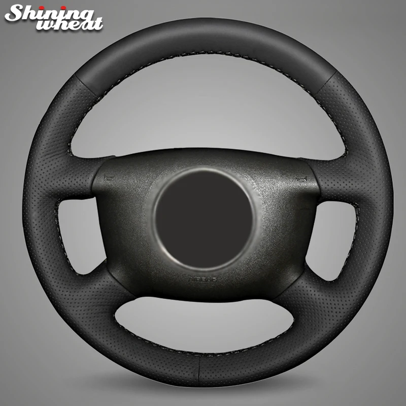 

Shining wheat Black Leather Car Steering Wheel Cover for Audi A6 1999-2004 A4 1998 A8 A8 L 1998-2001 Allroad 2001-2005 A2 (8Z)