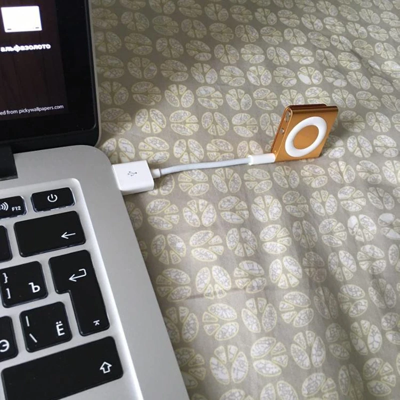 Кабель адаптер с разъемом 3 5 мм на USB 2 0 для передачи данных и зарядки аудио iPod Shuffle