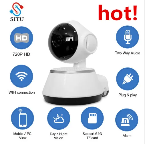 

IP-камера V380 HD 720P Компактная Беспроводная с поддержкой Wi-Fi, 64 ГБ