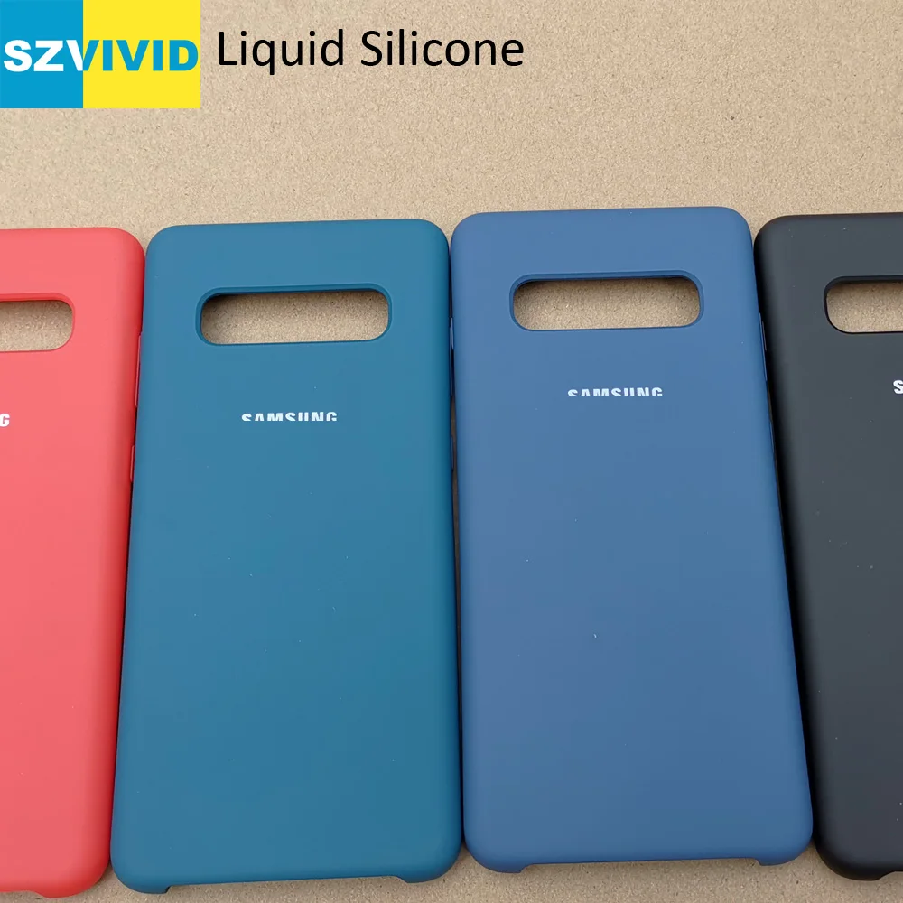 Жидкий силиконовый чехол для Samsung Galaxy S10 Plus мягкий гелевый резиновый