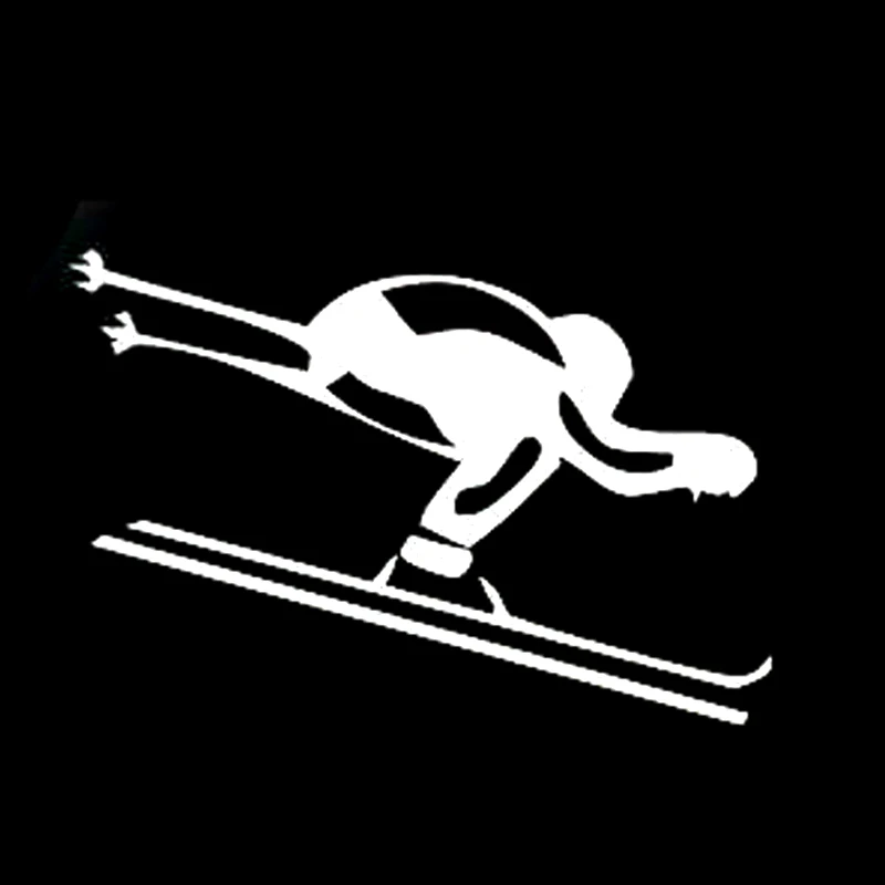 

15.4CM*10.4CM Fashion Interesting Skiing Decor Vinyl Car Sticker S9-0449