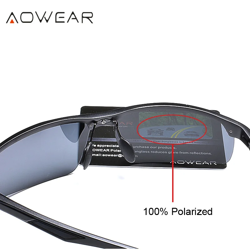 Солнцезащитные очки AOWEAR Мужские поляризационные роскошные спортивные