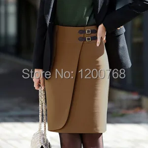 Женская шерстяная юбка осень зима Модная элегантная деловая S XXL облегающая