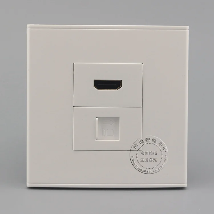 Пластина для настенной розетки 2 порта сетевая пластина RJ45 CAT5e LAN и HDMI угловая