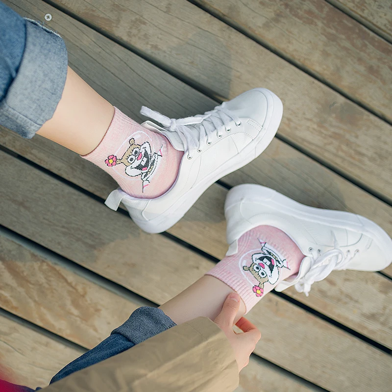 SP & CITY/4 пары женские весенние короткие носки с героями мультфильмов хлопковые 3D