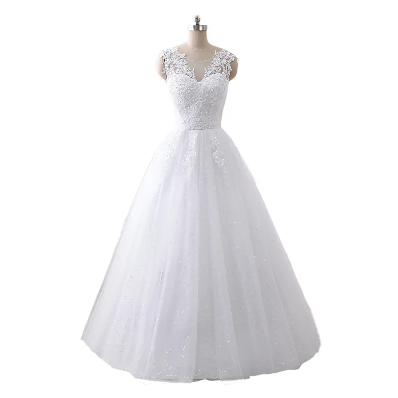 Vestidos De Noiva Плюс Размер белое свадебное платье для невесты длиной до пола Элегантное Свадебное бальное платье Robe De Mariage