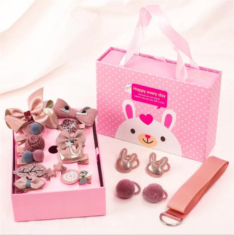 

18 Pcs/Box Cute Cartoon Rabbit Princess Hairpins Children Girls Kids Hair Clips Bows Accessories Barrette Hairclip Headwear Gift