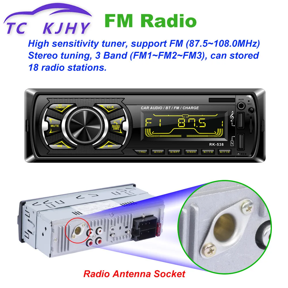 Car MP3 Wireless Receiver Bluetooth Decoders USB FM Radio AUX Adapter SD Card DIY Speaker Module Hands-free Remote Control | Автомобили и
