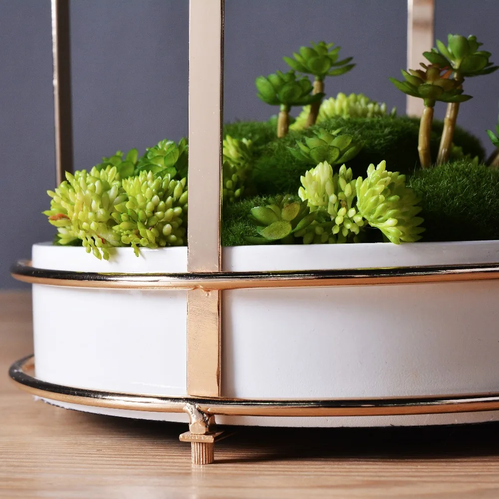 Золотой ваза современная столешница Подарочная коробка металла цветочного