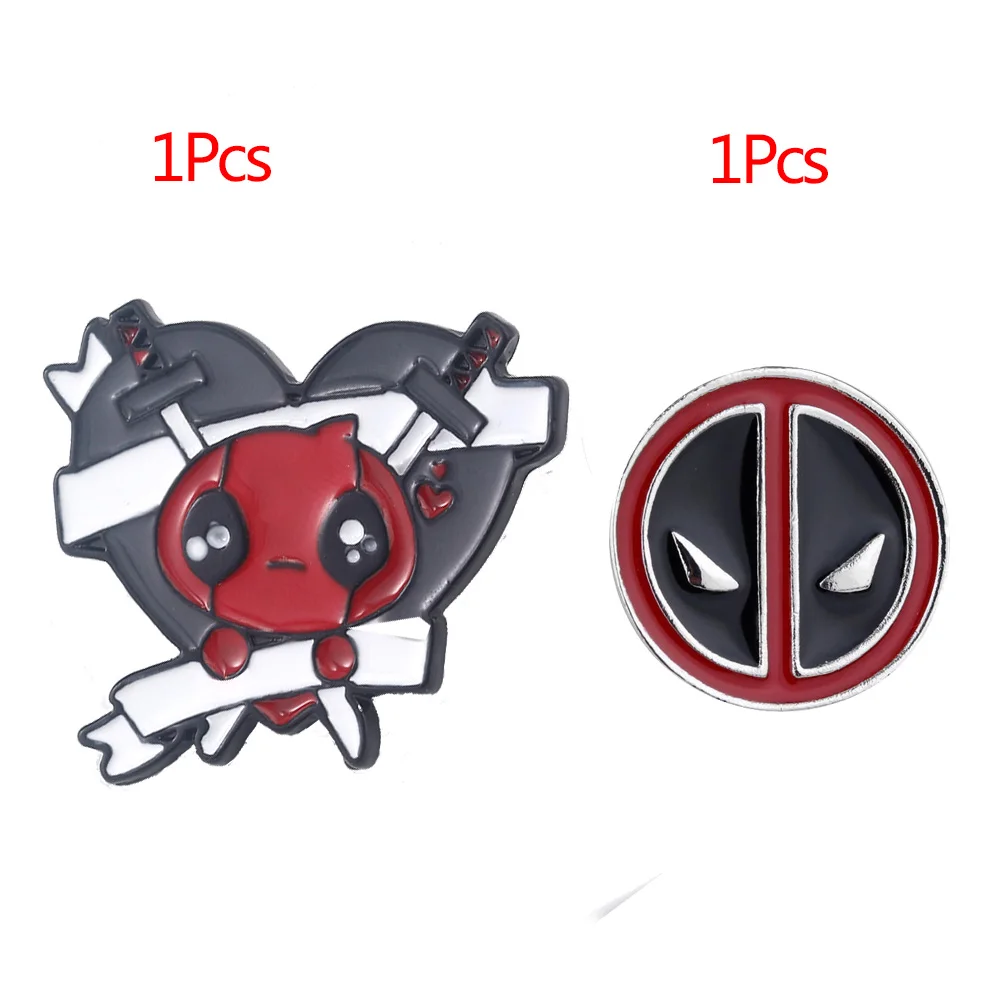 X185X24 SG 2 шт. Броши Deadpool вспышки капитан Америка Мстители Тор Локи шлем Супермен танос hp шпильки Для мужчин милое пальто ювелирные изделия - Окраска металла: X185X24