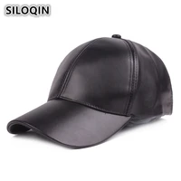 siloqin unisex imitation leather light board baseball caps for men and women multi color optional adjustable head size visor hat