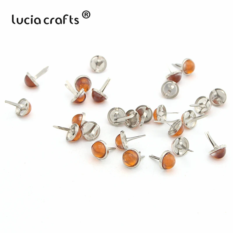 Lucia crafts 12 шт/24 шт 8 мм круглые стразы штифтики для скрапбукинга, украшение из металла DIY декоративные аксессуары G0913