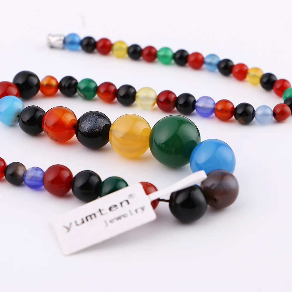 Ожерелье из бус драгоценного камня ожерелье натурального агата колье бисера