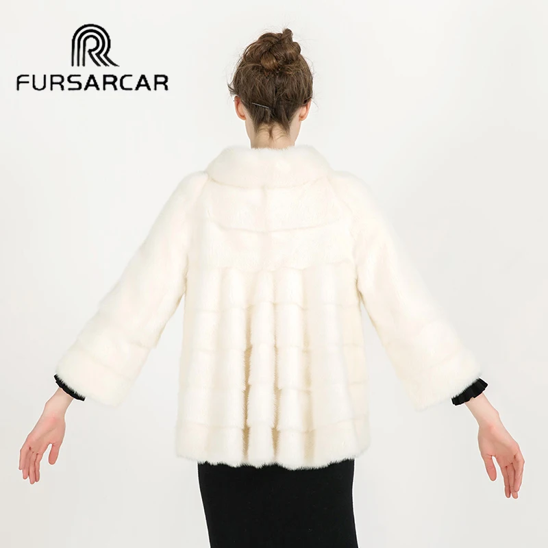 Новинка 2017 роскошное пальто из натурального меха норки для женщин белая короткая