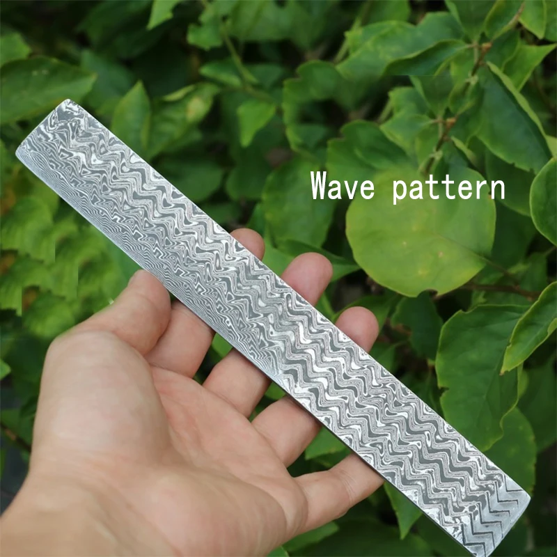 1 шт. DIY нож для изготовления дамасской стали волны/Киль сэндвич шаблон стальной нож пустая головка для стержня Термическая обработка - Цвет: Wave 220x30x3.2mm