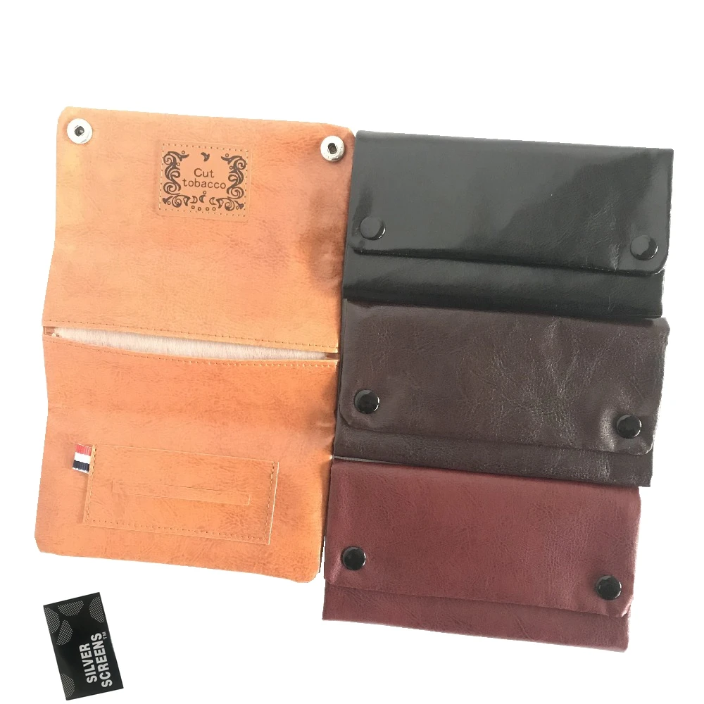 

Hot fashion 1Pcs new arrival PU Fashion tobacco bag Practical button European and American style tobacco bag purse bag