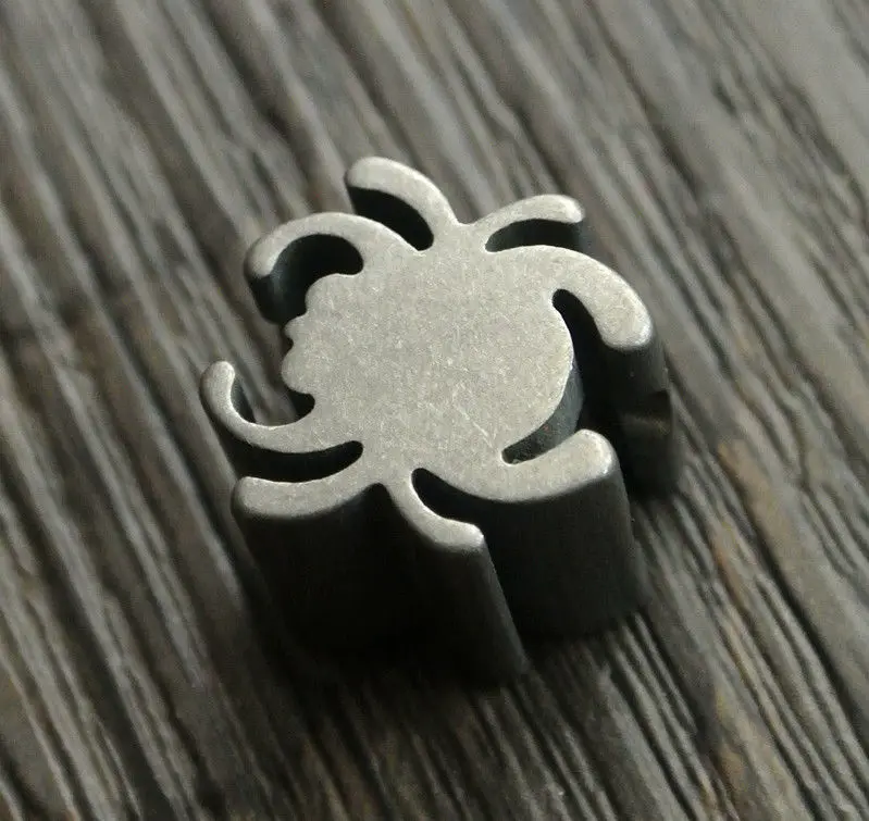 TC4 титановые серые бусы на веревочке в форме паука металлический нож инструмент