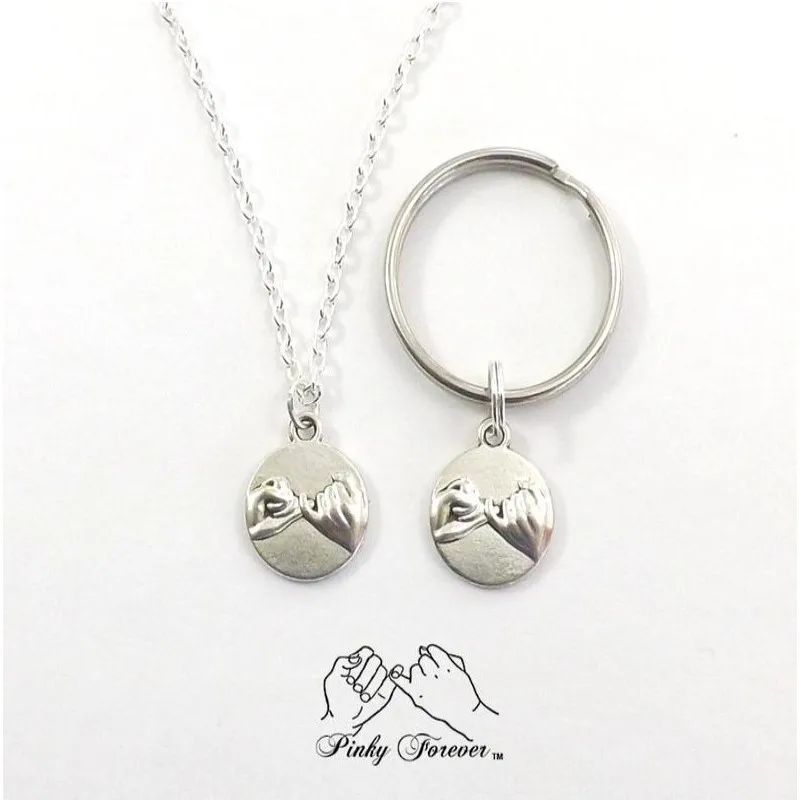 Подарок для пар лучшие друзья обещание на мизинцах ожерелье и брелок ключей ее