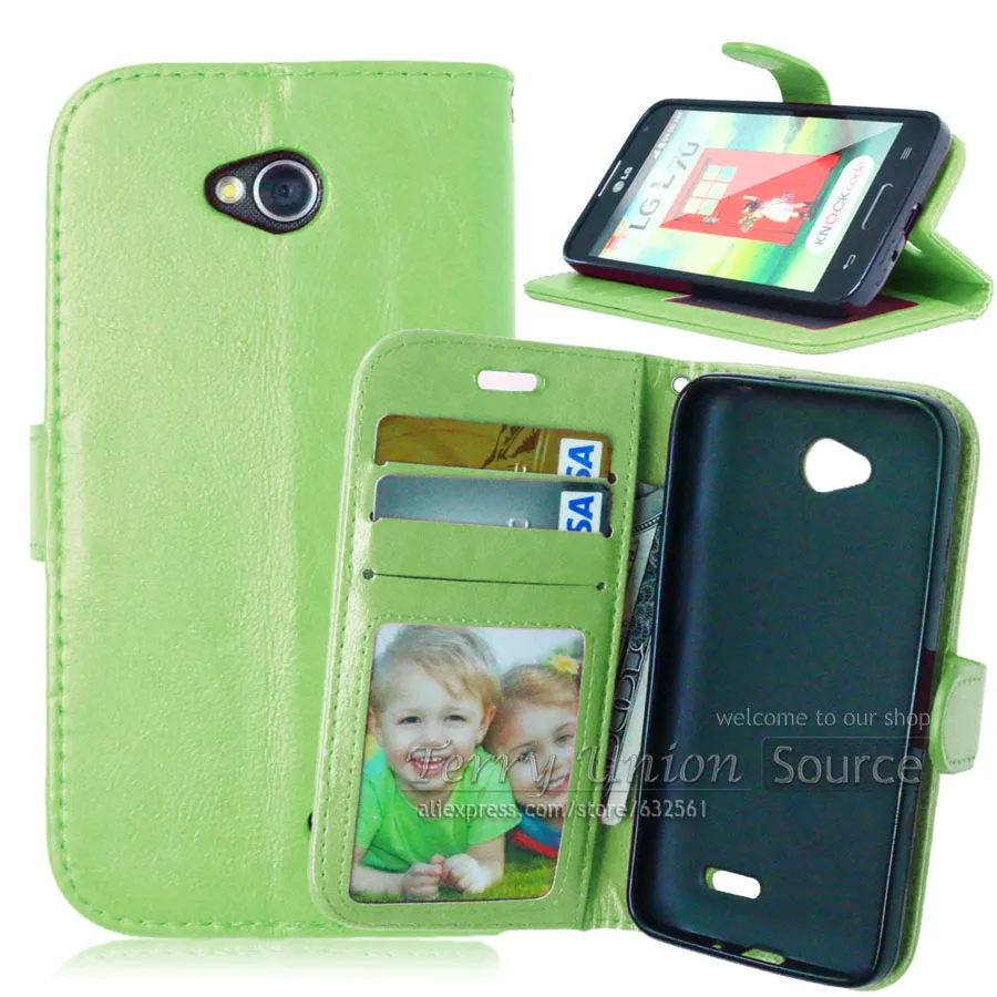 PU Leather Case For LG Optimus L70 L65 D325 MS323 D329 D320N D285 D280 L 70 65 With Card Stand Flip Cover | Мобильные телефоны и