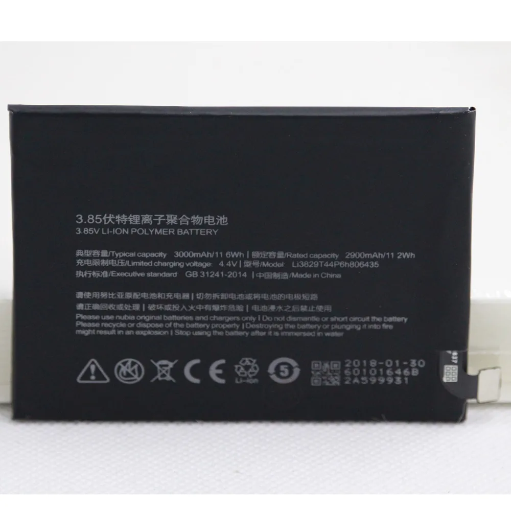 

10pcs/lot New Battery Li3829T44P6h806435 For ZTE Nubia Z11 NX531J 3000mAh Internal Replacement Lithium Mobile Phone Battery