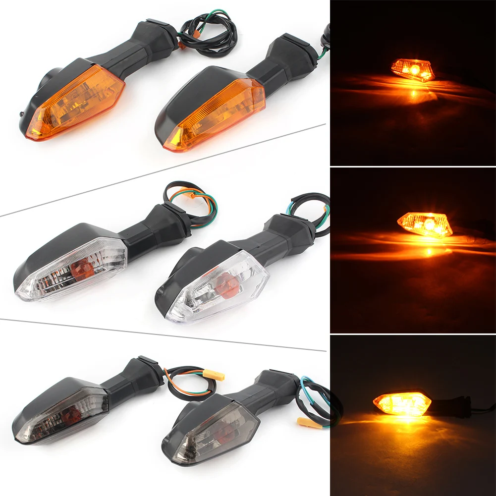 

Motorcycle Rear Turn Signal Lamp Light Clear Lens Taillight 2Pcs For Kawasaki Ninja 300 All Years