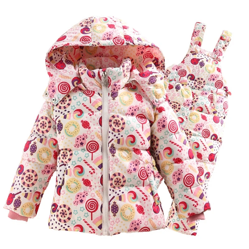 2018 зимний детский комплект одежды лыжный костюм комбинезон модное пуховое